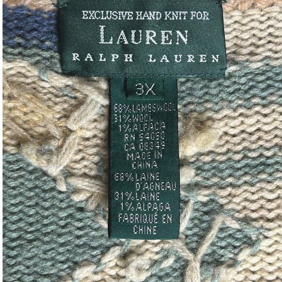Ralph Lauren Navajo style hand knit cardigan sweater - Picture 2 of 9